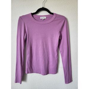 Michael Stars Long Sleeve Ribbed Top in Lilac – Size S
